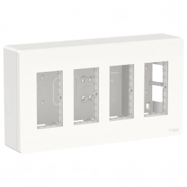 NU124418 UNICA SYSTEM+ БЛОК открытой установки 4х2 белый