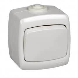 VA66-102B-BI ПЕРЕКЛЮЧАТЕЛЬ «РОНДО IP44» О/У 1КЛ. (250В,6А) БЕЛЫЙ