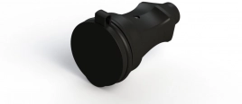 MST4002BK MultiSet Розетка 2К+З кабельная каучуковая 16А/250В IP44 Чёрная