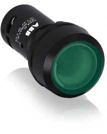 1SFA619100R1312 Кнопка с подсветкой CP1-13G-10 зеленая 220В AC/DC с плоской клавишей без фиксации 1Н