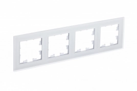 ATN330104 ATLASDESIGN NATURE 4-постовая РАМКА, МАТОВОЕ СТЕКЛО БЕЛЫЙ