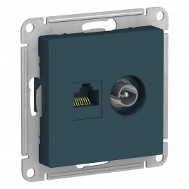 ATN000889 ALASDESIGN РОЗЕТКА двойная ТВ + компьютерная RJ45, кат. 5Е, ИЗУМРУД ***снято с поставок
