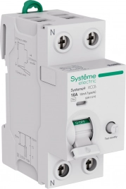 S9R11216 Systeme9 Выключатель дифференциального тока (ВДТ) 16A 2P 10мА Тип-AC 230В