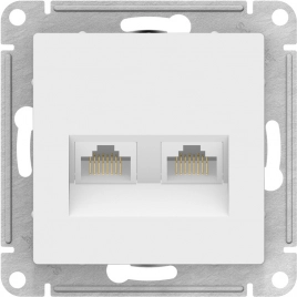 ATN001385 ATLASDESIGN РОЗЕТКА двойная компьютерная RJ45+RJ45, кат.5E, механизм, ЛОТОС