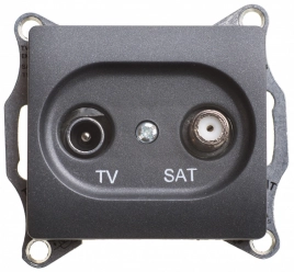 GSL000797 GLOSSA TV-SAT РОЗЕТКА оконечная 1DB, механизм, АНТРАЦИТ