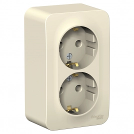 BLNRA010202 BLANCA О/У РОЗЕТКА двойная с заземлением без шторок, 16А, 250В, МОЛОЧНЫЙ ***снято с поставок