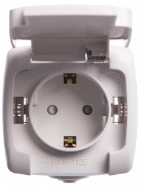 RA16-112B-BI РОЗЕТКА «РОНДО IP44» О/У С ЗК (250В, 16А, ЗАЩИТН. ШТОРКИ) БЕЛЫЙ *снят с продаж*