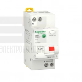 R9D55625 RESI9 АВТ. ВЫКЛ. ДИФФЕРЕНЦИАЛЬНОГО тока (ДИФ) 1P+N С 25А 6000A 30мА тип A