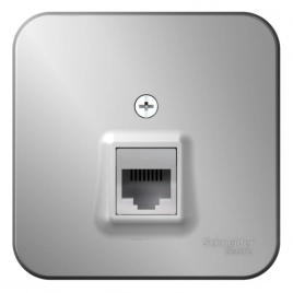 BLNIA045003 BLANCA О/У РОЗЕТКА компьютерная RJ45, кат.5E, ИЗОЛ.ПЛ.,АЛЮМИНИЙ