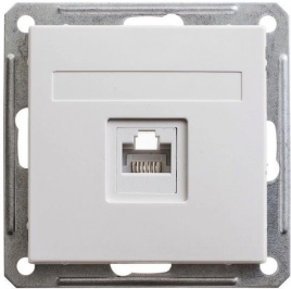 RSI-152K5E-18 W59 РОЗЕТКА компьютерная RJ45 кат.5E, в сборе, БЕЛЫЙ