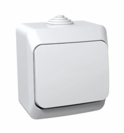 BA10-041B Выключатель 1-клавишный IP44 (сх.1), белый (уп.14 шт.)