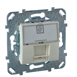 MGU5.425.25ZD UNICA РОЗЕТКА компьют., RJ45, одиночная, с полем для надписи, кат. 6, БЕЖЕВЫЙ