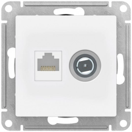 ATN001389 ATLASDESIGN РОЗЕТКА двойная ТВ + компьютерная RJ45, кат. 5Е, ЛОТОС