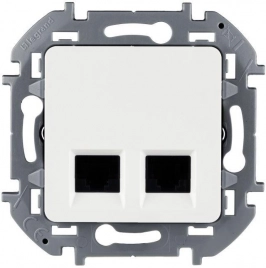 673835 Розетка компьютерная двойная RJ45 категория 5e UTP - Legrand Inspiria - белый