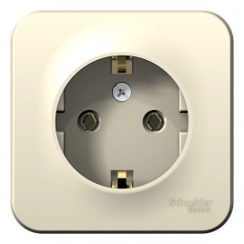 BLNRA010102 BLANCA О/У РОЗЕТКА с заземлением без шторок, 16А, 250В, МОЛОЧНЫЙ ***снято с поставок