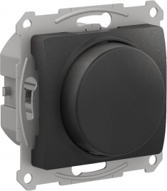 GSL000723 GLOSSA СВЕТОРЕГУЛЯТОР (диммер) повор-нажим, LED, RC, 400Вт, мех.,  АНТРАЦИТ