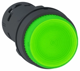 XB7NW33M1   Кнопка  зеленая c подсветкой LED 230VAC НО без фиксации выступ. толкатель