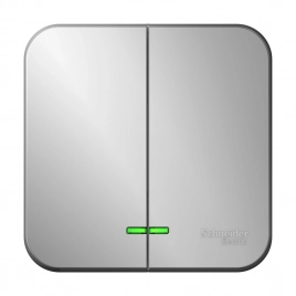 BLNVA105103 BLANCA О/У 2-клавишный ВЫКЛЮЧАТЕЛЬ (cх.5) с подсв., 10А, 250B, АЛЮМИНИЙ ***снято с поставок