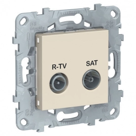 NU545544 UNICA NEW розетка R-TV/ SAT, оконечная, бежевый