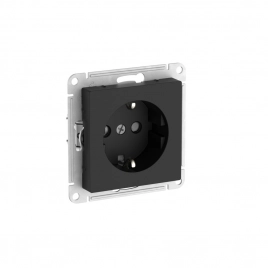 ATN001045S ATLASDESIGN РОЗЕТКА с заземлением со шторками, 16А, мех., быстрозажим. клем., КАРБОН