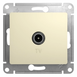 GSL000292 GLOSSA TV РОЗЕТКА проходная 4DB, БЕЖЕВЫЙ