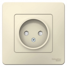 BLNRS000112 BLANCA С/У РОЗЕТКА без заземления со шторками, 16А, 250В, МОЛОЧНЫЙ