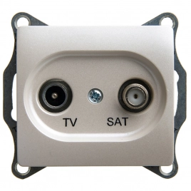 GSL000697 GLOSSA TV-SAT РОЗЕТКА оконечная 1DB, механизм, ПЕРЛАМУТРОВЫЙ