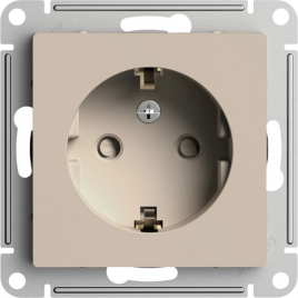 ATN001245 ATLASDESIGN РОЗЕТКА с заземлением со шторками, 16А, механизм, ПЕСОЧНЫЙ