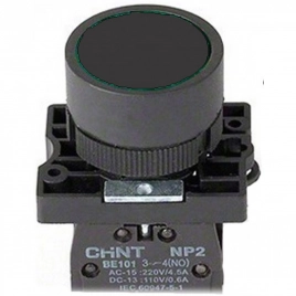 574814 Кнопка управления NP2-EA21 без подсветки черная 1НО IP40 (CHINT)*снят с поставок*