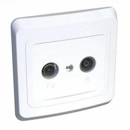 TVC-001B Розетка TV/FM 2db белая, скр.проводки (уп.10шт)