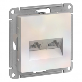 ATN000485 ATLASDESIGN РОЗЕТКА двойная компьютерная RJ45+RJ45, кат.5E, механизм, ЖЕМЧУГ