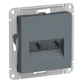 ATN000785 ATLASDESIGN РОЗЕТКА двойная компьютерная RJ45+RJ45, кат.5E, механизм, ГРИФЕЛЬ