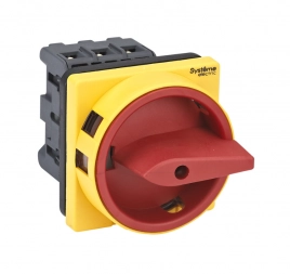 MSD25310R  Выключатель-разъединитель 3P 25A IP20 с красной рукояткой на дверцу 4 винтами с замком