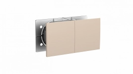 ATN001228 ATLASDESIGN РОЗЕТКА двойн. с заземл.со штор.со сдвиж. крышк, 16А, в сборе, ЖЕМЧ