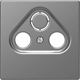 MTN4123-6036 MERTEN D-Life ЦЕНТРАЛЬНАЯ НАКЛАДКА TV розетки, 2/3 отверстий, НЕРЖ. СТАЛЬ