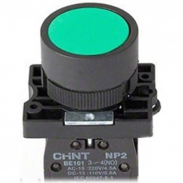 574816 Кнопка управления NP2-EA31 без подсветки зеленая 1НО IP40 (CHINT)*снят с производства*