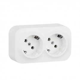 ATN540174 AtlasDesign Profi54 О/У БЛОК: РОЗ. з/к со шт. 16А 250B, ВЫКЛ.2-клав.10А, БЕЛЫЙ, Россия