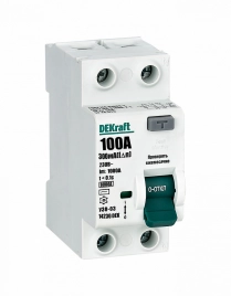 14230DEK ВДТ 2P 100A 300мА тип AC 6кА УЗО-03
