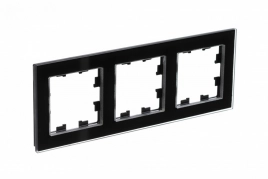ATN321003 ATLASDESIGN NATURE 3-постовая РАМКА, СТЕКЛО ЧЕРНЫЙ