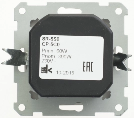 SR-5S0-1-86 W59 СВЕТОРЕГУЛЯТОР (диммер) поворотный, 300Вт, 230В, механизм, БЕЛЫЙ