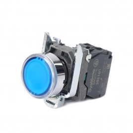 SB4BW36M1 Кнопка SB4 с подсвет в сборе модуль 22мм синяя металл 230-240ВAC 1НО