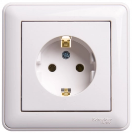 RS16-154-18 W59 РОЗЕТКА с заземлением без шторок, 16А, в сборе, БЕЛЫЙ ***снято с поставок