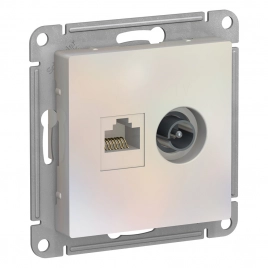 ATN000489 ALASDESIGN РОЗЕТКА двойная ТВ + компьютерная RJ45, кат. 5Е, ЖЕМЧУГ