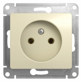 GSL000241 GLOSSA РОЗЕТКА без заземления, БЕЖЕВЫЙ