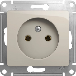 GSL000941 GLOSSA РОЗЕТКА без заземления,16А, 250В, механизм, МОЛОЧНЫЙ