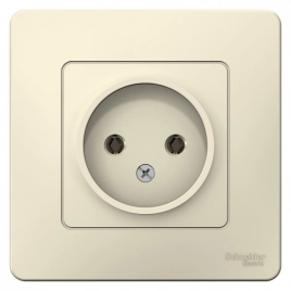 BLNRS000012 BLANCA С/У РОЗЕТКА без заземления без шторок 16А, 250В, МОЛОЧНЫЙ