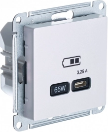 ATN000427 ATLASDESIGN USB РОЗЕТКА тип-C 65W высокоскор.заряд. QC, PD, механизм, ЖЕМЧУГ