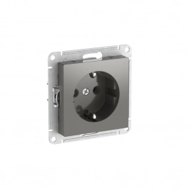 ATN000943S ATLASDESIGN РОЗЕТКА с заземлением, 16А, мех., быстрозажим. клем., СТАЛЬ