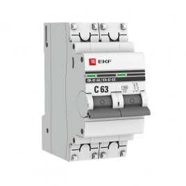 mcb4763-2-63C-pro Автоматический выключатель 2P 63А (C) 4,5kA ВА 47-63 EKF PROxima