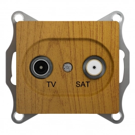 GSL000597 GLOSSA TV-SAT РОЗЕТКА оконечная 1DB, механизм, ДЕРЕВО ДУБ